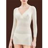 RAGNO MAGLIA 100MERINO MANICA LUNGA FORMA SENO RAGNO 0041L9 BIANCO LANA