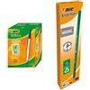BIC Ecolutions, 893240, Round Stic, Blu, 60 pezzi & Matita In Grafite, Evolution Ecolutions, Per Scrivere A Scuola E In Ufficio, Verde, 12 Unità (Confezione da 1)