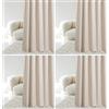 ROOM99 Tenda con occhielli argentati, Aura, 140 x 260 cm, larghezza x altezza, oscurante, decorazione moderna, per soggiorno, camera da letto, beige chiaro, 1 pezzo (Confezione da 4)