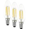 Eglo E14 LED dimmerabile, lampadina a forma di candela, dimmerazione con interruttore, 4,5 Watt (equivalente a 40 Watt), 470 lumen, vintage bianco caldo, 2700k, lampadina Edison Ø 3,5 cm