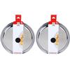 Pratesi Coperchio Acciaio CM.28 CASACONTE, 18/8 Stainless Steel, Multicolour, One Size (Confezione da 2)