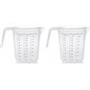PARENCE.- Dispenser in plastica da 1 litro - Misurazione precisa, grande capacità 1000ML, impugnatura ergonomica - Graduazioni trasparenti - Lavabile in lavastoviglie (Confezione da 2)