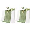 Alyvisun 1Pack Runner Verde Salvia, 90x300cm Runner Tavolo in Poliestere 100% Lavabili per Matrimoni, Baby Shower, Cene, Feste, Decorazioni per Tavoli e Sedie Boho, per Casa e Esterni