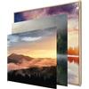 INFORMA Cornice portafoto a LED effetto legno, 3 cambi, a tema nebbia, senza cornice, 50 x 50 cm, 27 LED, motivi intercambiabili con stampa diretta UV
