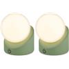 Briloner - Mini lampada da tavolo a LED senza fili IP54 con touch, lampada comodino, dimmerabile, batteria ricaricabile e sorgente luminosa intercambiabile, lampada da esterno, 10x8x9 cm, verde