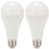 Velamp lampadina LED forma a Goccia (A65) - Attacco a vite grande (E27) - Potenza 20W Equivalenti 142W - Luminosità 2300lm - Temperatura colore 4000K (luce naturale) (Confezione da 2)