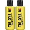 Marabu TIE DYE INK 17300004019 - Colore batik giallo, 80 ml a base d'acqua, vegano, per tessuti chiari, fino al 20% di fibre sintetiche (Confezione da 2)