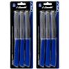 Zanetti, Set 6 Coltelli Tavola Daily, Coltelli con Lama 11 cm, Spessore 1.2 mm, Coltello Cucina Manico Ergonomico, Blu (Confezione da 2)
