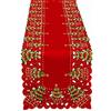 Grelucgo Runner da tavolo ricamato con albero di agrifoglio, sciarpa rettangolare, 40,6 x 228,6 cm
