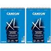 Canson XL Mix Media Tessuto Album spirale Microperforato A5 30 fogli 160 g grana leggera, bianco, C31078A035 (Confezione da 2)