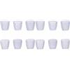 Villa d'Este Home Tivoli Set 6 bicchieri 380 ml in vetro, superficie lavorata a rilievo, Geometrie Clear (Confezione da 2)