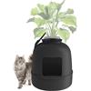 Lifewit Lettiera Gatto con Deodorante e Filtro a Carboni Attivi, Toilette per Gatti per Soggiorno, Camera da Letto e Angoli, Lettiera a Forma di Vaso con Paletta, 48 x 48 x 50 cm, Nero
