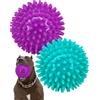 Pweituoet Palline sonore a riccio, resistenti, per cani di taglia media e grande che amano masticare, giocattoli per cani, per denti puliti e addestramento, 11,4 cm, confezione da 2