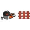 BLACK+DECKER LEVIGATRICE MOUSE 120W: VELOCITÀ 14.000 giri/min (28.000 oscill./min) & STANLEY ‎STA32477-XJ 15 Fogli di Carta abrasiva per punti di dettaglio Grana mista