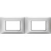 VIMAR 14653.71 Serie Plana Placca 3 Moduli Argento Metallizzato, 120 x 80 x 9 mm (Confezione da 2)