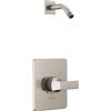 Delta Faucet Velum 14 Series - Kit valvola doccia monofunzione in nichel spazzolato, maniglia doccia, kit di finiture per doccia Delta in acciaio inox T14237-SSLHD (soffione doccia e valvola non