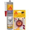 SIKA - Kit Fissaggio e Incollaggio Trasparente: 1x Sikabond Mammoth Crystal (1.5m), Nastro Biadesivo + 1x Sikaflex Crystal Clear (290ml), Sigillante Adesivo Flessibile Trasparente Multiuso