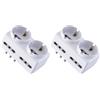 Electraline 71063 Adattatore Spina Tedesca Multipresa 6 Posti 2 Schuko + 4 Bivalenti 10/16A (Confezione da 2)