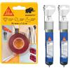 SIKA - Kit Fissaggio e Sigillatura Nautica : 1x Sikabond Mammoth Crystal (1.5m), Nastro Biadesivo + 2x Sikaflex 591 (Bianco, 70ml), Sigillante Adesivo Marino