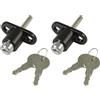 Amig - Serratura di sicurezza per finestre scorrevoli Mod.45 | Chiusura di sovrapposizione con 2 chiavi + tirafondi per l'installazione | in acciaio rifinito in nero | Dimensioni: 53 x 23 mm