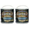 Hammerite Superia smalto metallo antiruggine interno e esterno, Opaco Verde, 250 ml (Confezione da 2)