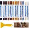 HANGGON 12 Colori Kit Riparazione Parquet,Kits di Riparaziones Mobili in Legno | Kit di Riparazione Mobili Legnos,Kits Riparaziones Mobilis in Legno di Graffi,Crepe,Macchie,pavimenti inlegno,tavoli