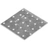 Screws City Piastre di giunzione piatte zincate perforate, 100 mm x 100 mm, staffe in metallo per legno, spessore 2 mm, acciaio PP35 (confezione da 1)