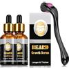 Endim Kit per la cura della barba, con rullo da bar 0,5 mm/2 confezioni di olio per barba per la crescita della barba, Derma Roller, Beard Microneedle, set per la cura della barba regalo per uomini e