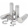 TINGGOO 1/5pc M3 M4 M5 M6 M8 M10 M12 A2 Cuscinetto a testa piatta in acciaio inossidabile Asse di posizionamento cilindrico Roll Tassello Spille con anello elastico per albero