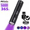 Alonefire 365nm torcia UV USB ricaricabile Mini Palm lampada per unghie a raggi ultravioletti torcia animali domestici urina gatto tinea denaro minerale marcatore luce di rilevamento