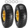 SucceBuy Pneumatici e ruote tubeless piatte da 10" in PU solido da 2 pezzi per ruote e ruote tubeless piatte e libere per rimorchi da giardino Dollies Vari carretti