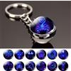 NONE Portachiavi con 12 costellazioni Ciondolo luminoso con sfera di vetro a doppia faccia Portachiavi con 12 zodiacali Regalo di compleanno di moda per uomini e donne
