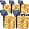 WPOSTAR Luci Solari a LED Fatate per Esterni, 1-5 Pacchi, Luci Natalizie con 8 Modalità, Luci a Filo di Rame Impermeabili per Decorazione Giardino, Alberi e Patio