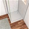 Piatto Doccia Quadrato 70/76/80/90/100cm Bianco Spessore di 3 cm in Pietra Artificiale e Resina Minerale Mista Piletta Extra Piatta Sottile e Tubo inclusi