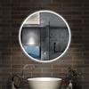 AICA Specchio da bagno rotondo LED 60/70/80/90/100/120 cm,Controllo touch, luminosità dimmerabile, antiappannamento, memoria, IP44
