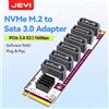 JEYI Adattatore JEYI da M.2 a SATA, scheda M-Key a SATA 3.0 a 6 porte, supporto SSD/HDD da 6 Gbps per PC desktop, chip ASM1166 con indicatore LED