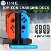 SYTOPIA Base di ricarica per Nintendo Switch Joycon 4 in 1, caricatore controller IINE, accessori NS, display di ricarica trasparente, facile utilizzo