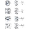 KRFY Cubic Zirconia Orecchini in Argento Sterling 18K Oro Bianco, Brillante Halo Diamantato Simulato Grande per le Donne Uomo