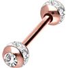 PIERCINGLINE Barbell in acciaio chirurgico, sfere epossidiche + cristalli, barretta per piercing e lingua, colori e dimensioni a scelta, 5 mm, Acciaio chirurgico 316L/resina epossidica