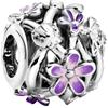 Feitery Floreale Margherita Charm Ciondoli Libellule Bracciale Regalo di San Valentino per la Moglie (Margherita Traforata Viola)