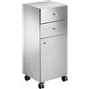 Lineabeta Base 2 cassetti e 1 anta con ruote Runner in acciaio lucido
