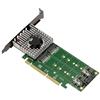 KALEA-INFORMATIQUE Scheda controller PCIe 3.0 16x Dual Face per 4 SSD M.2 NVMe M Key (M2 NGFF) con ventilazione forzata. CHIPSET ASM2824