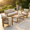 Milani Home NAMOR - salotto con struttura in alluminio verniciato effetto legno