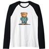 Funny Pajama Teddy Bear Dolce orsacchiotto in pigiama costume fascino per uomo e donna Maglia con Maniche Raglan