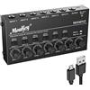 Moukey Audio Stereo Mixer, 6 canali per club, bar, palco, mixer, chitarra, basso, tastiera, MAMX2