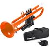 PAMPET Tromba professionale in Sib in plastica per studenti principianti con bocchino 7C e bocchino 3C strumento tromba in Sib arancione