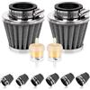 Swpeet 2 filtri dell'aria per moto da 35 mm con 2 filtri del carburante, kit universale di ricambio per aspirapolvere a cono per moto da cross e scooter da 50 cc, 110 cc, 125 cc, 150 cc, 200 cc, ATV e