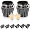 Swpeet 2 filtri dell'aria per moto da 42 mm con 2 filtri del carburante, kit universale di ricambio per aspirapolvere a cono per moto da cross e scooter da 50 cc, 110 cc, 125 cc, 150 cc, 200 cc, ATV e