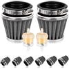 Swpeet 2 filtri dell'aria per moto da 54 mm con 2 filtri del carburante, kit universale di ricambio per aspirapolvere a cono per moto da cross e scooter da 50 cc, 110 cc, 125 cc, 150 cc, 200 cc, ATV e