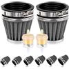 Swpeet Kit Universale di Filtri per Moto - 2 Filtri dell'Aria da 60 mm con 2 Filtri del Carburante - per Moto da Cross e Scooter da 50-200 cc, ATV